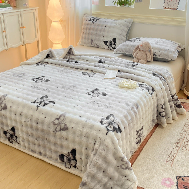 Soft Plush Heart Print Blanket