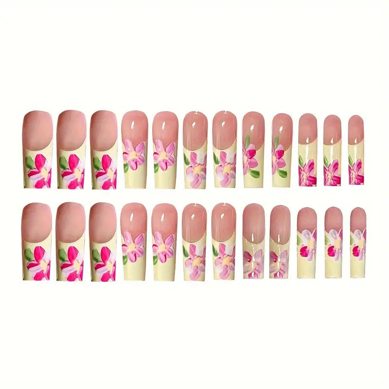 Decorative Floral Design Press-On Nails Stornfield