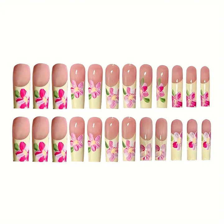 Decorative Floral Design Press-On Nails Stornfield