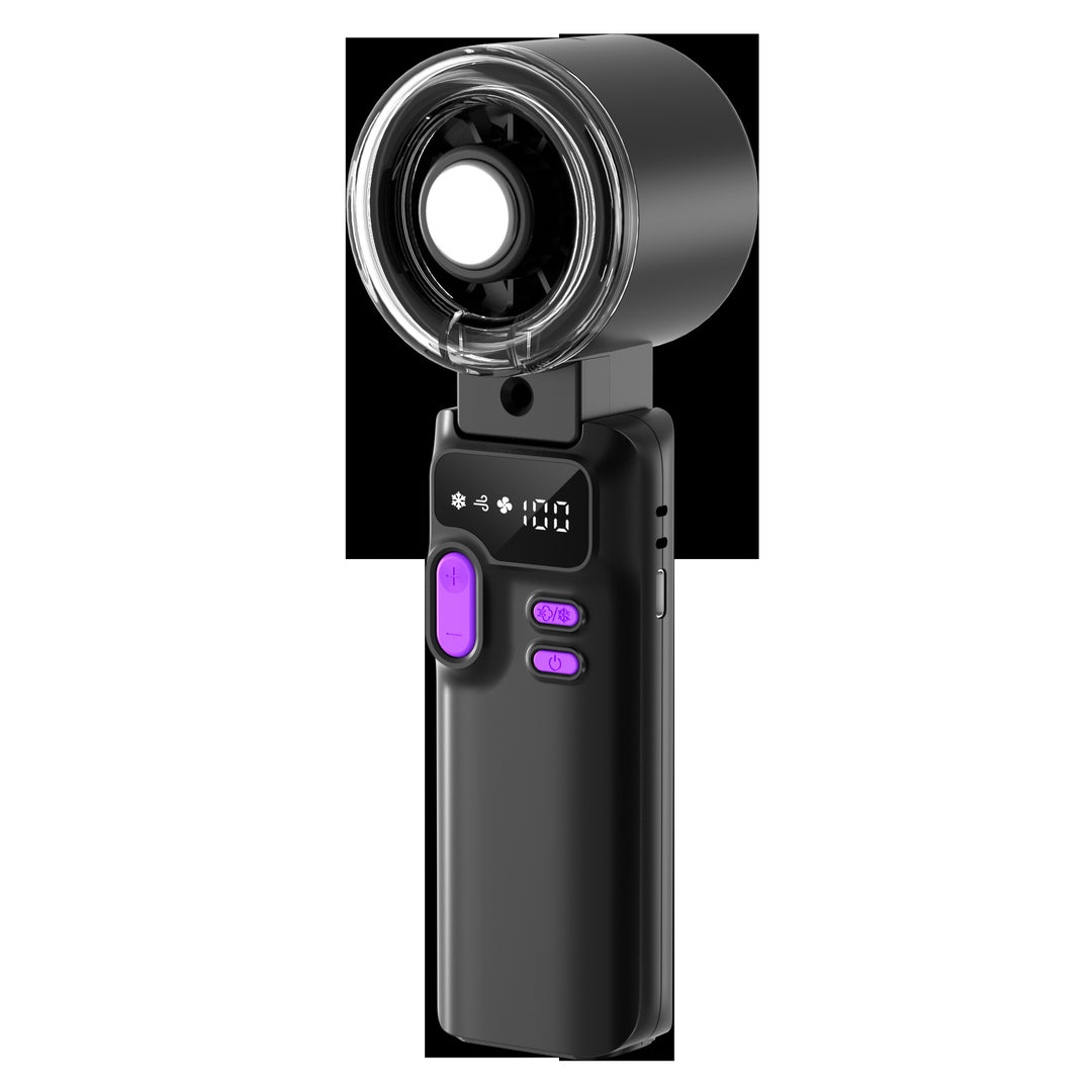 Cooling rechargeable handheld digital display tilt fan with silent brushless motor Stornfield