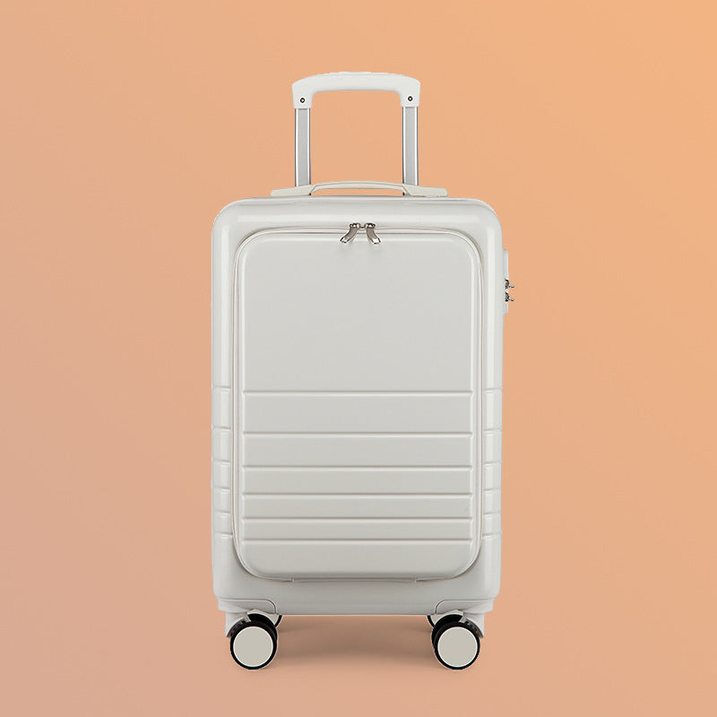 carry-on hardshell front-pocket spinner suitcase with quick-access compartment telescopic handle and smooth full-rotation wheels Stornfield