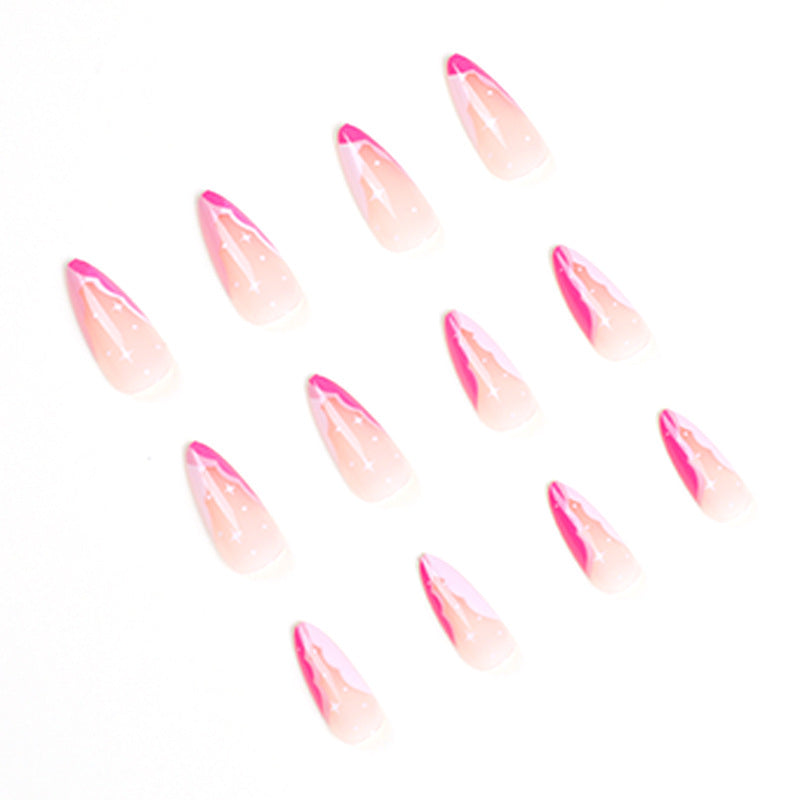 Artificial nail extensions with elegant glitter accent Stornfield