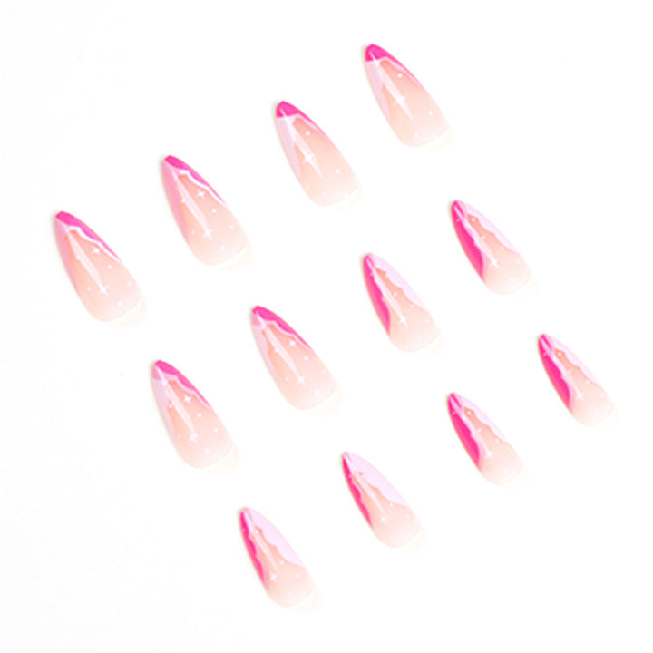 Artificial nail extensions with elegant glitter accent Stornfield