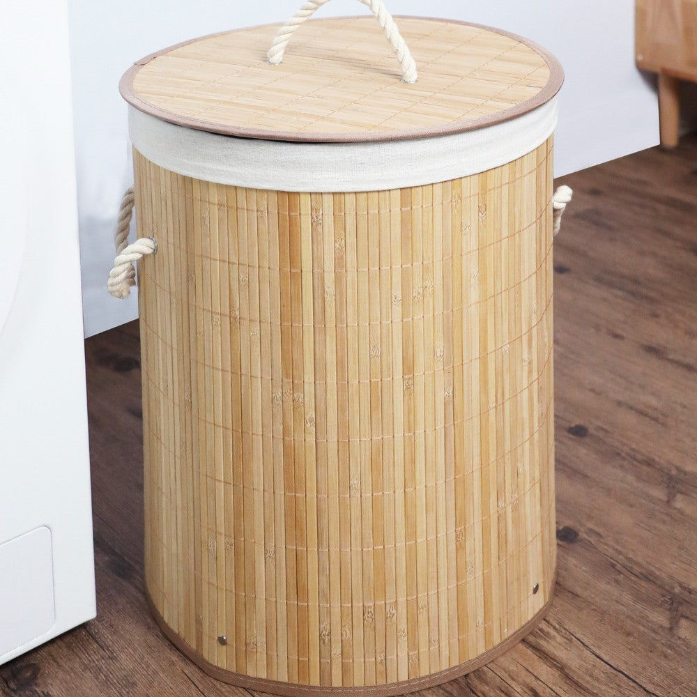 Stylish laundry container with practical lid and carrying handles Stornfield