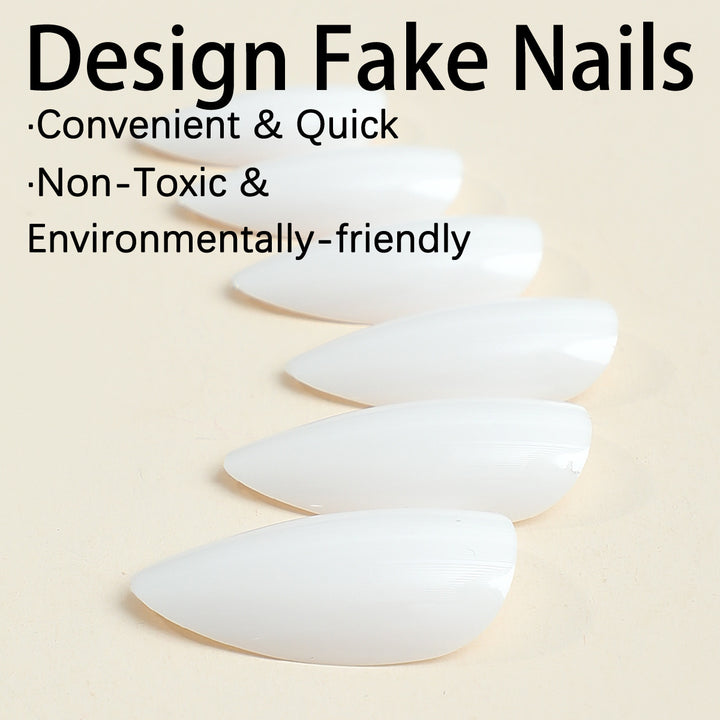 Artificial nail set with shiny finish and elegant shapes Stornfield