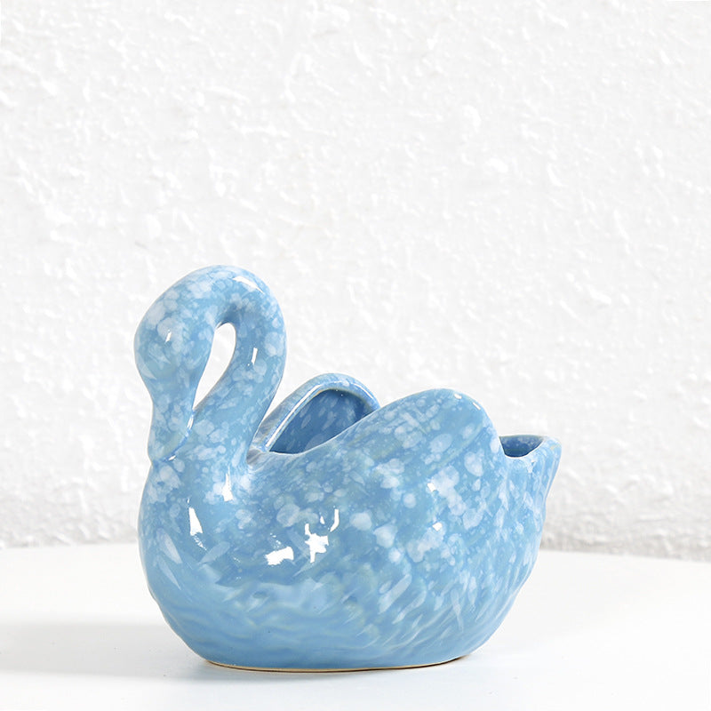 Decorative Ceramic Swan Planter Stornfeild