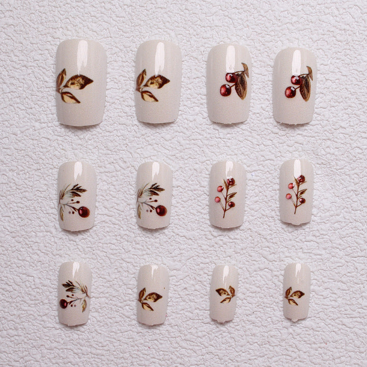 Elegant Holiday-Themed Press-On Nails Stornfield
