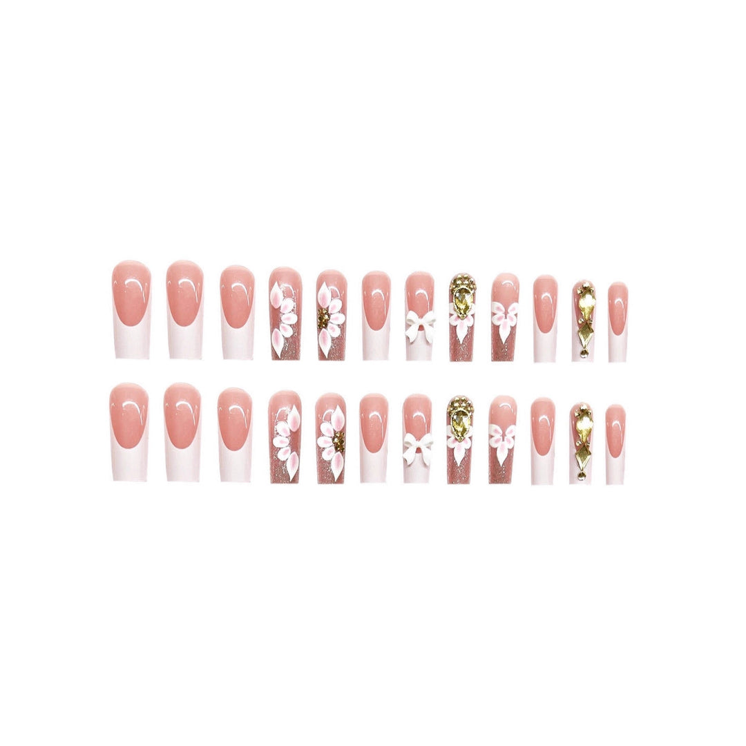 Exquisite Floral Acrylic Nail Art Stornfield