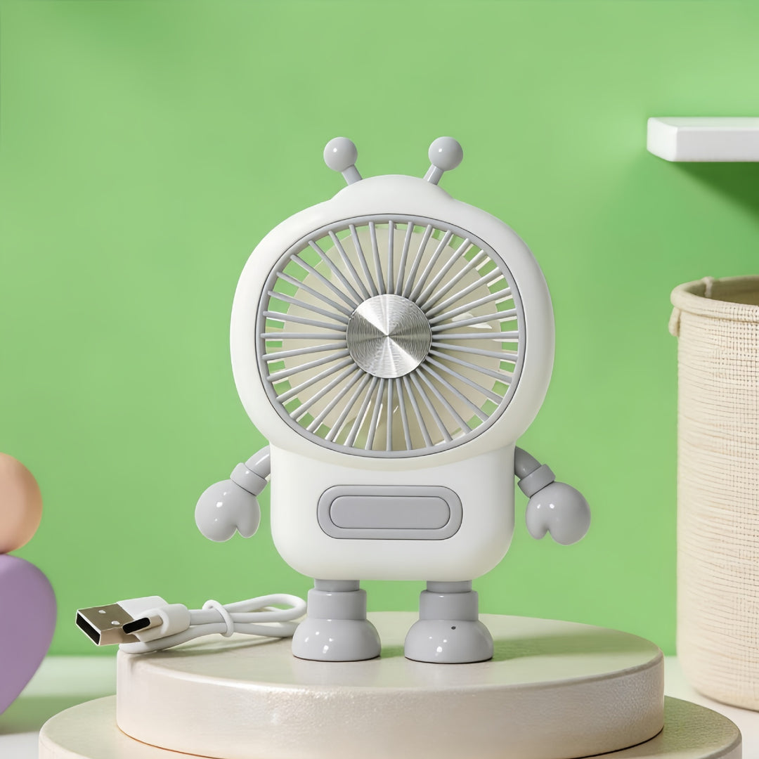 Ladies Portable Robot Fan with USB Charging Function and Flexible Design Stornfield