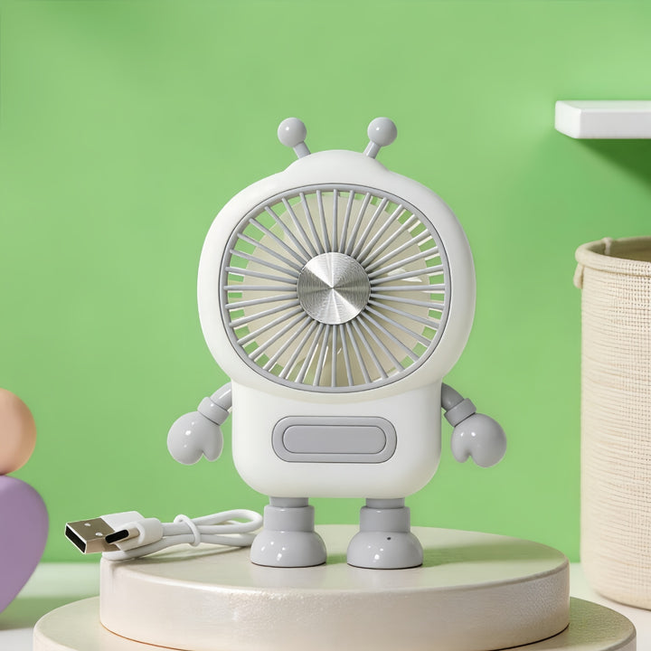 Ladies Portable Robot Fan with USB Charging Function and Flexible Design Stornfield