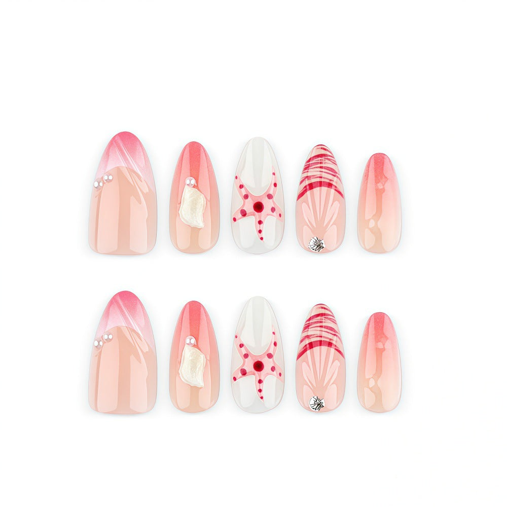 Artificial nails in maritime style with starfish motifs Stornfield