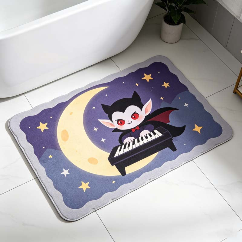 Whimsical Vampire-Themed Bath Mat
