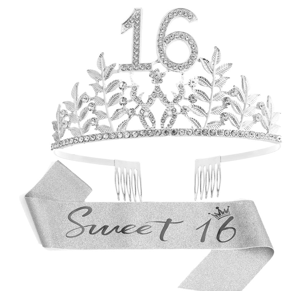 Women's Glamorous Birthday Crown with Shining Rhinestones Stornfield