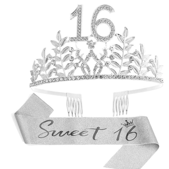 Women's Glamorous Birthday Crown with Shining Rhinestones Stornfield