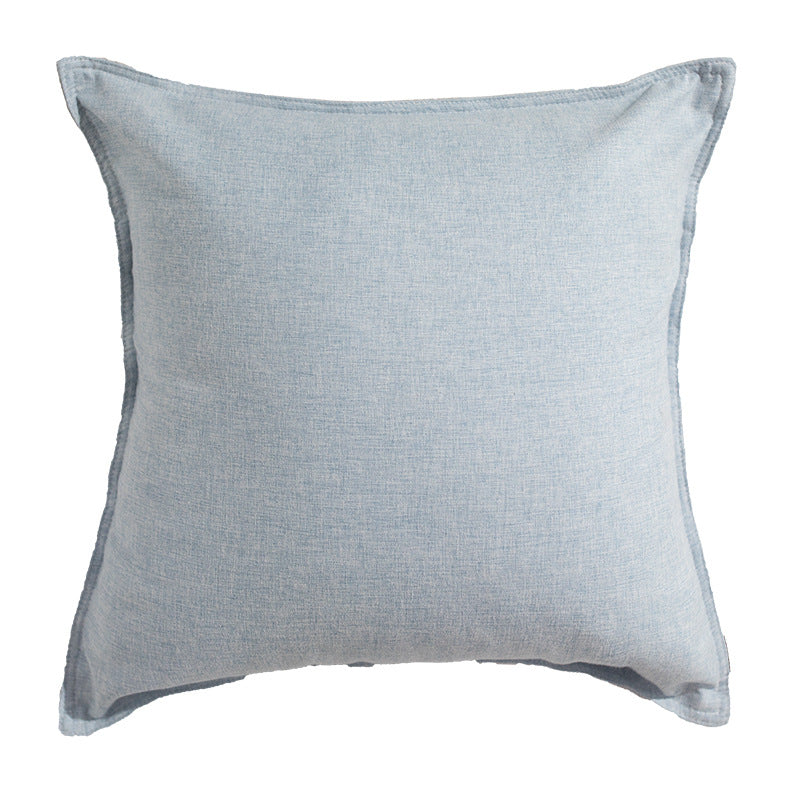 Square decorative cushion cover in linen look with fine texture and concealed zipper