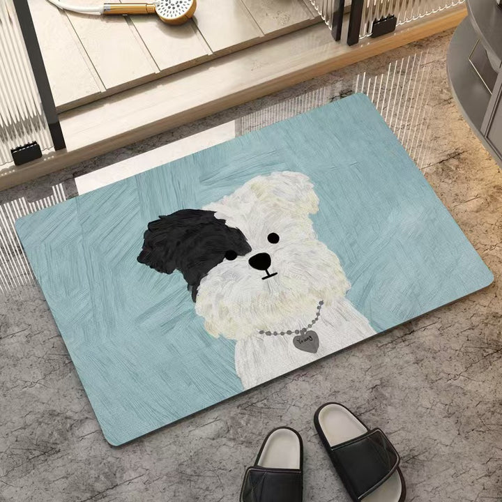 Cartoon Dog-Themed Decorative Mat
