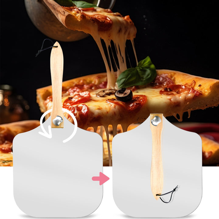 professional pizza peel set with foldable beech wood handle, aluminum paddle and stainless steel rocker cutter Stornfield
