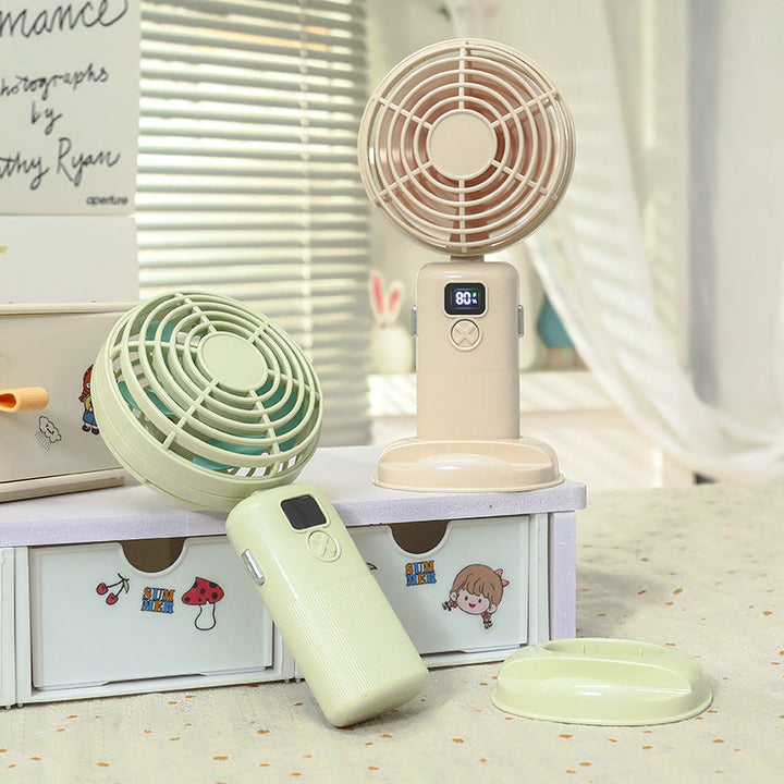 Women's Portable Mini Fan with Digital Display Stornfield