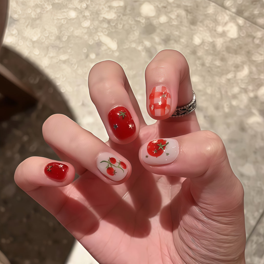Artificial artificial nails with fruity strawberry design Stornfield