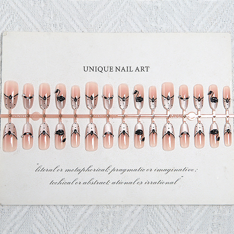 Artificial nails with floral accents and elegant shine Stornfield