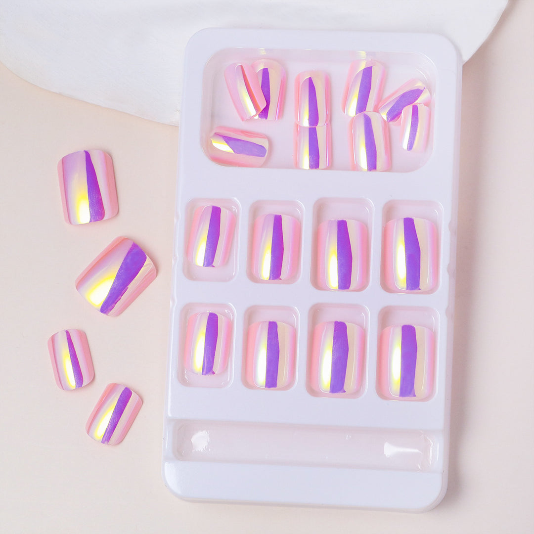Elegant Iridescent Press-On Nail Tips Stornfield