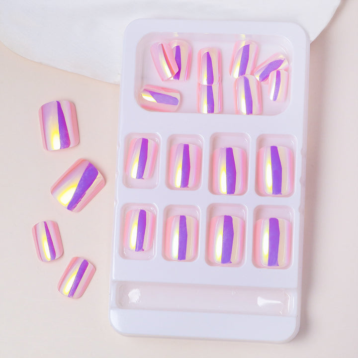 Elegant Iridescent Press-On Nail Tips Stornfield