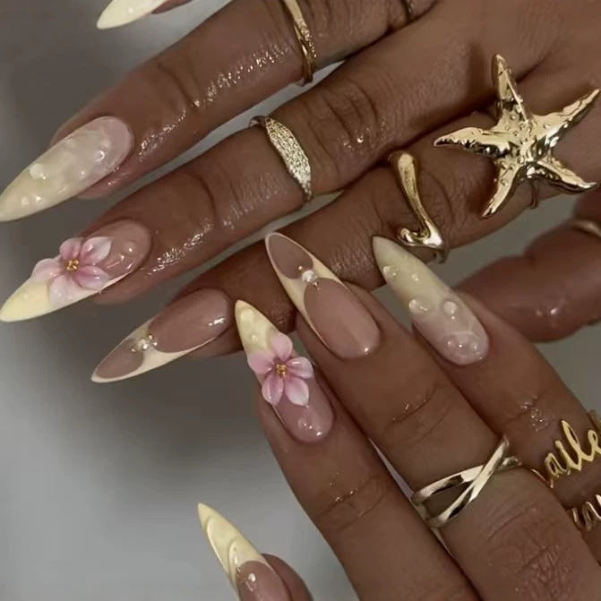 Artistic Floral Tip Press-On Nails Stornfield