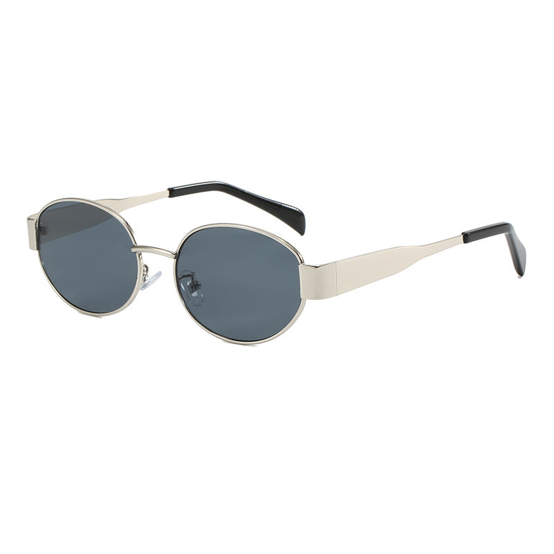 Oval sunglasses with elegant metal frame Stornfield