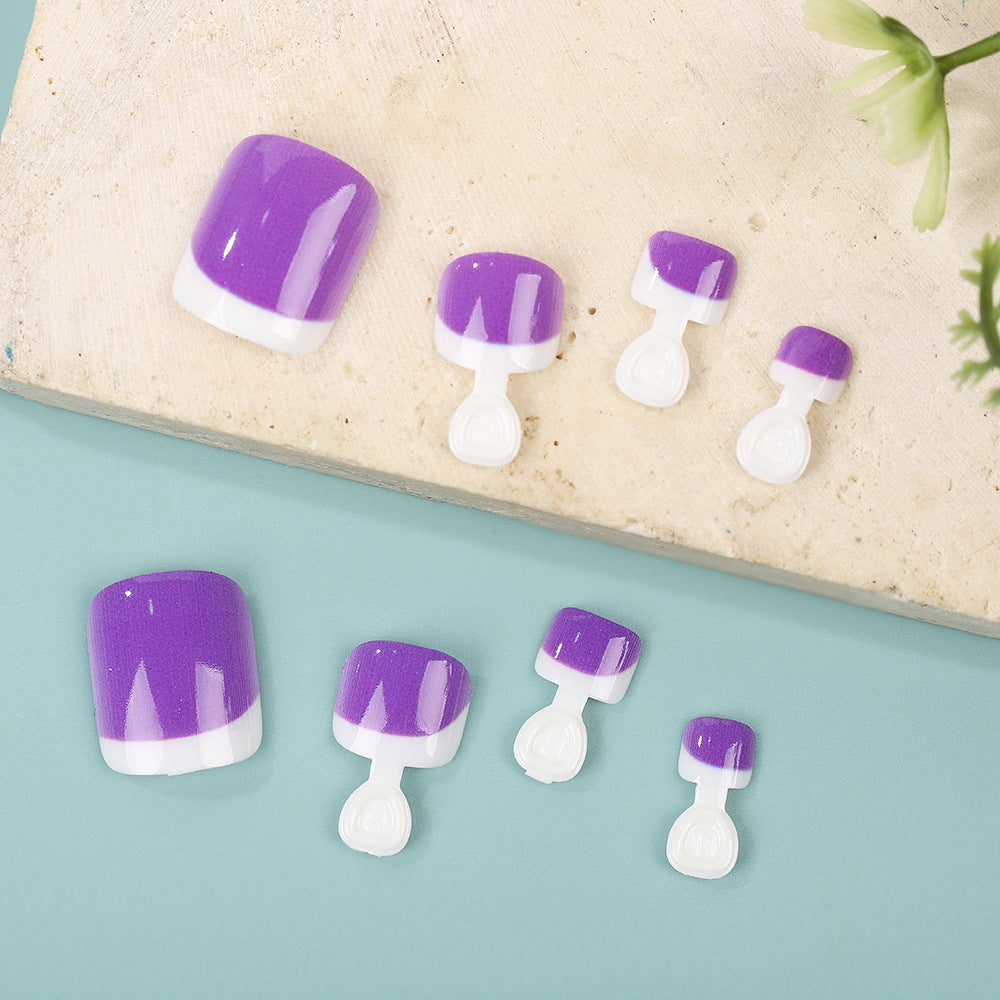 Artificial nail set with modern gradient and French tip Stornfield
