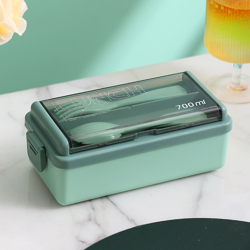 Multifunctional Food Storage Lunch Box with Built-In Utensil Set