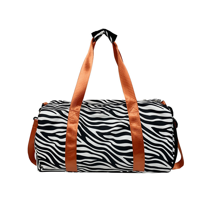 Fashionable Zebra Patterned Gym Duffle Bag Stornfield