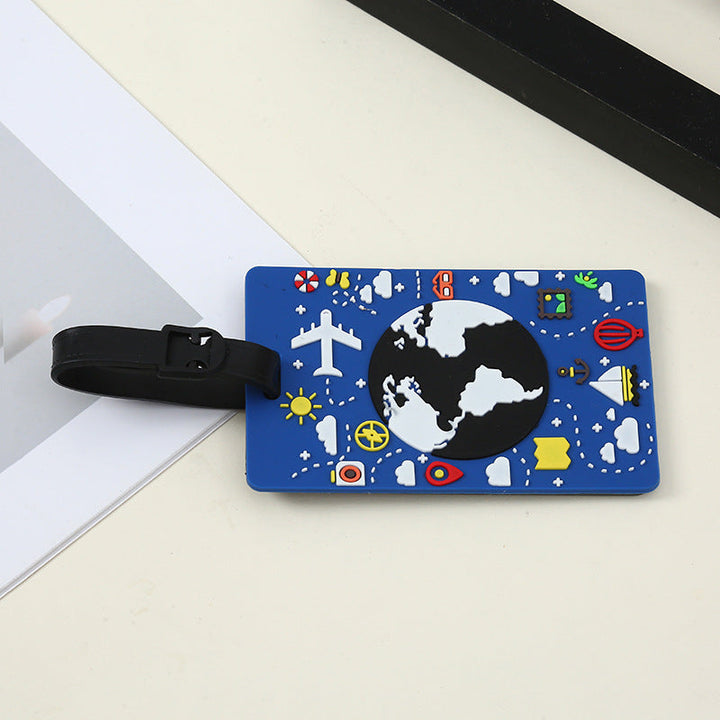 silicone travel luggage tag world map airplane design with adjustable strap Stornfield