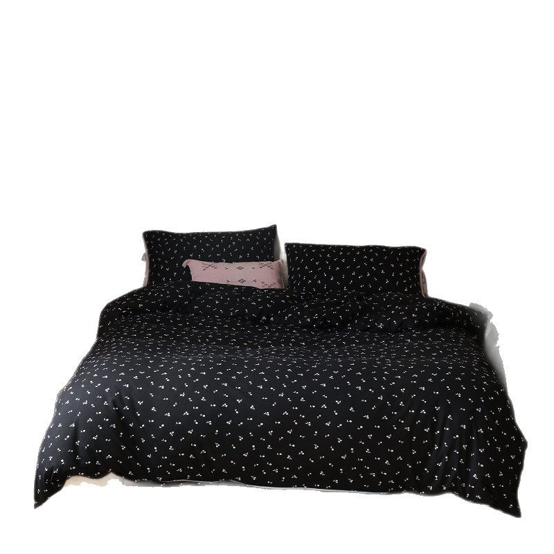 Duvet Cover Set with Tie-Closure Pillowcases and Fitted Sheet