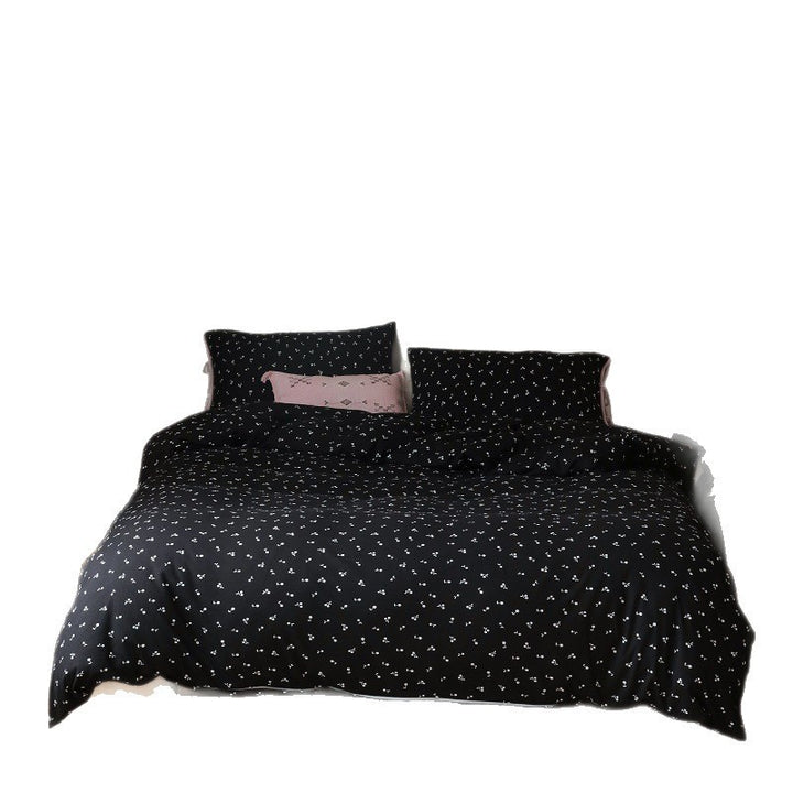 Duvet Cover Set with Tie-Closure Pillowcases and Fitted Sheet