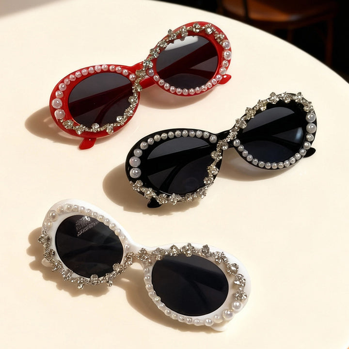 Elegant Pearl-Embellished Cat-Eye Sunglasses Stornfield