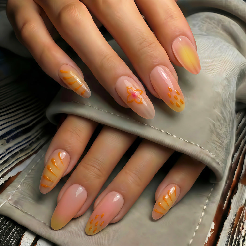 Artful Nail Tips with Floral Motifs Stornfield