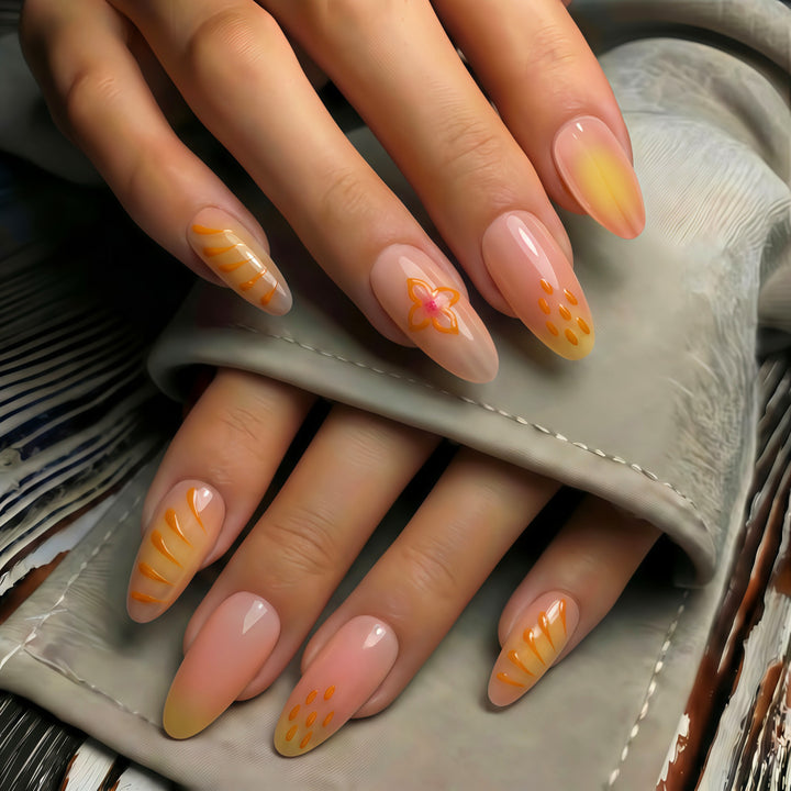 Artful Nail Tips with Floral Motifs Stornfield
