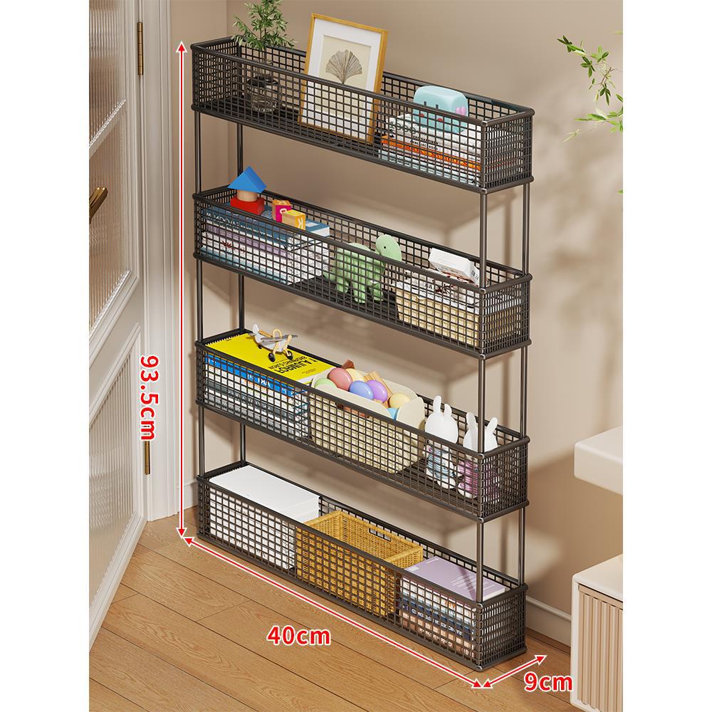 Slim Vertical Mesh Basket Organizer Rack for Narrow Spaces