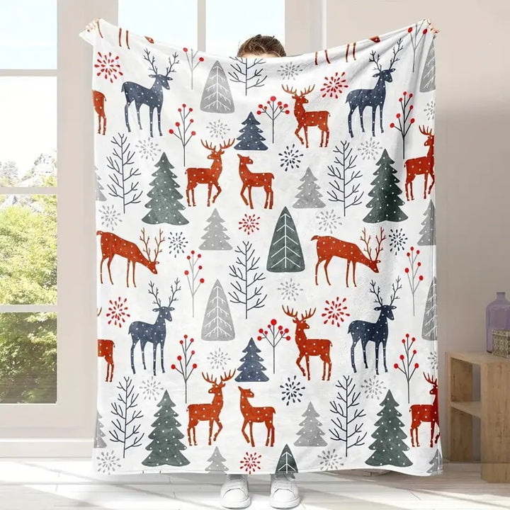 Holiday-Themed Fleece Throw Blanket