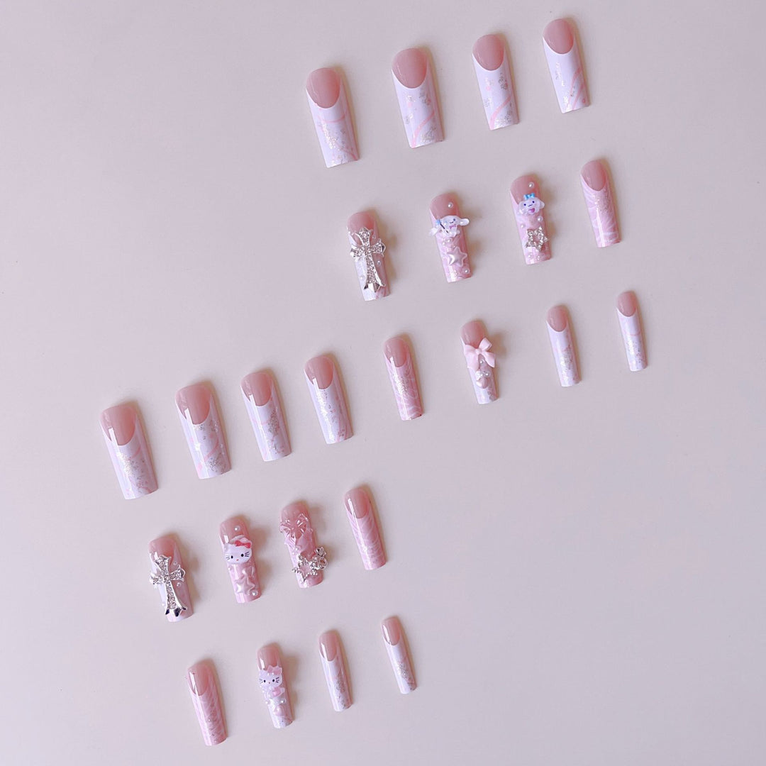 Artificial nail set with playful 3D design Stornfield