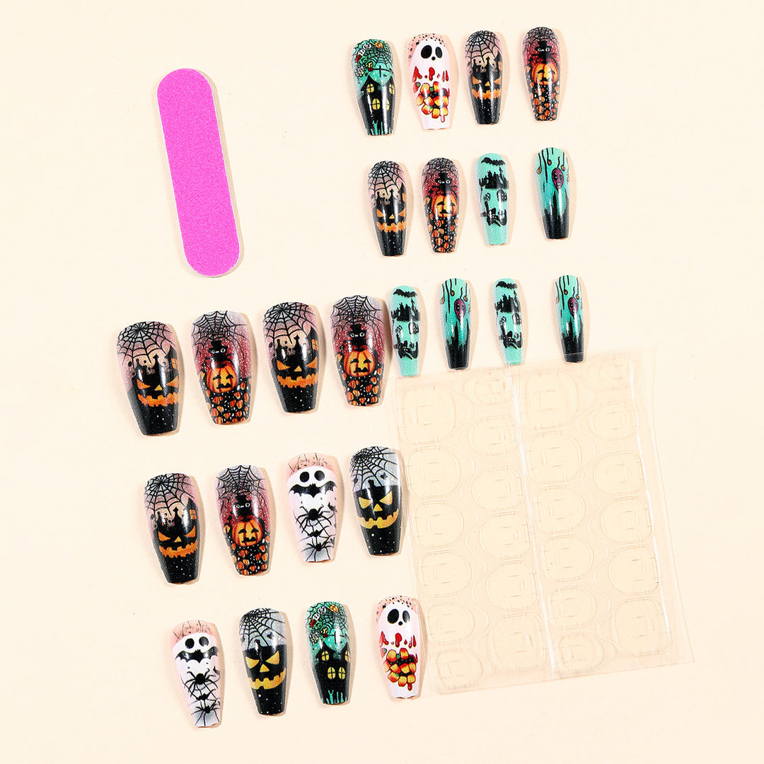 Gothic-Themed 3D Halloween Nail Art Extensions Stornfield