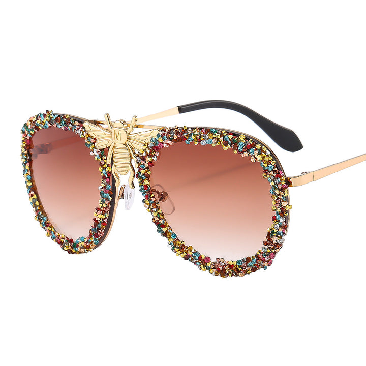 Women Glamorous Oversized Sunglasses with Unique Decorative Frame Stornfield