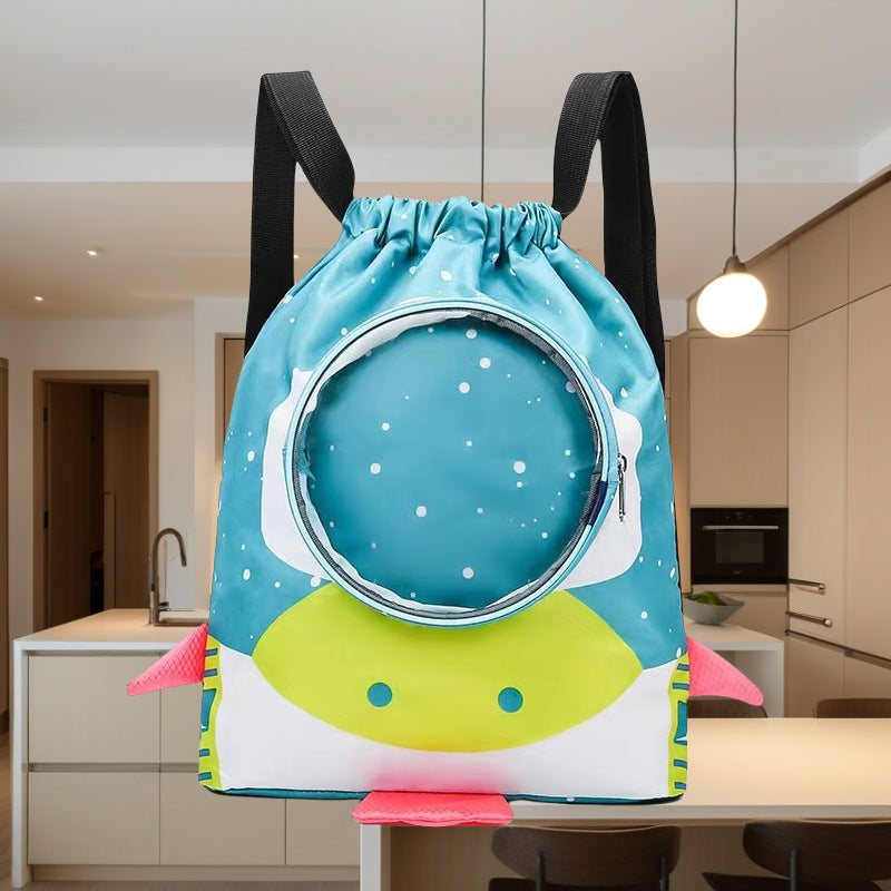 Cute Astronaut-Themed Drawstring Backpack