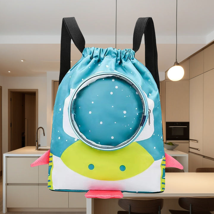 Cute Astronaut-Themed Drawstring Backpack