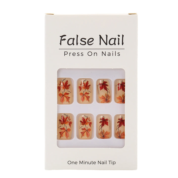Artificial nails with autumn leaf patterns Stornfield