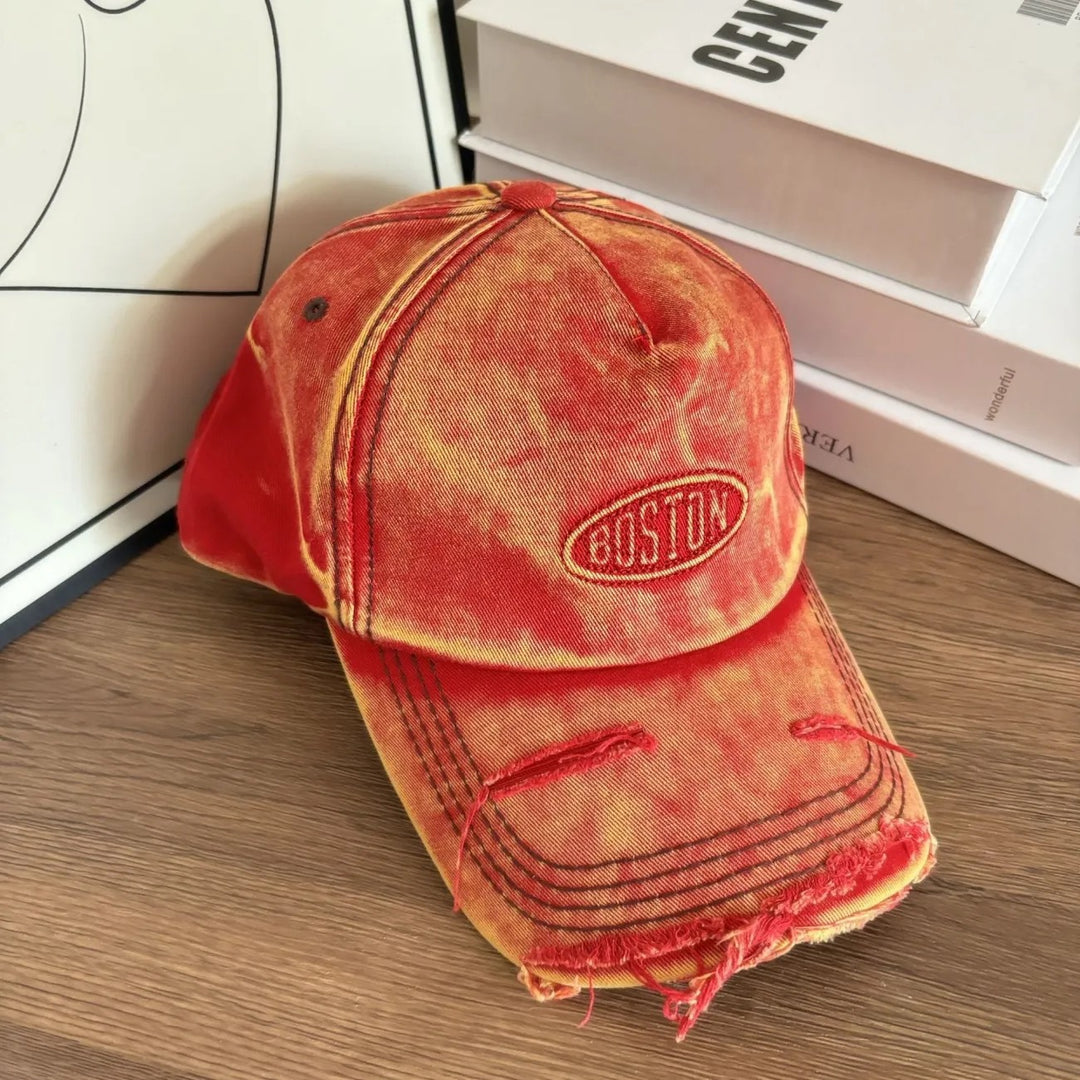 Men's Distressed Denim Effect Baseball Cap Stornfield