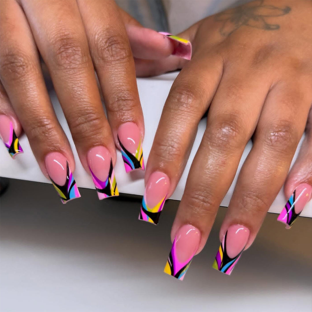 Artificial nails in modern design with colorful accents Stornfield