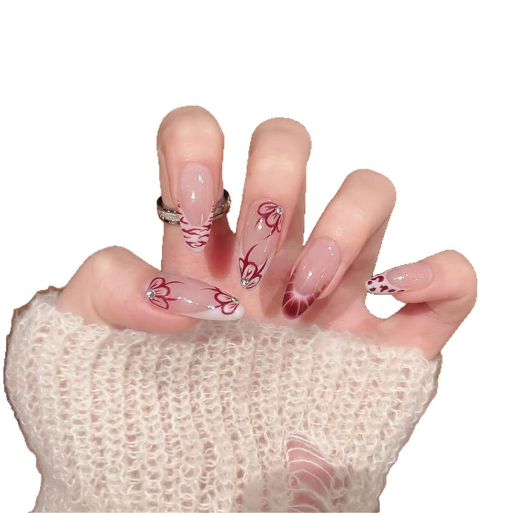 Artistic Floral Press-On Nail Design Set Stornfield