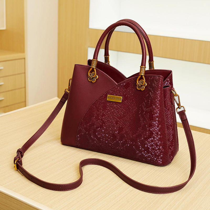 Textured Leather Handbag
