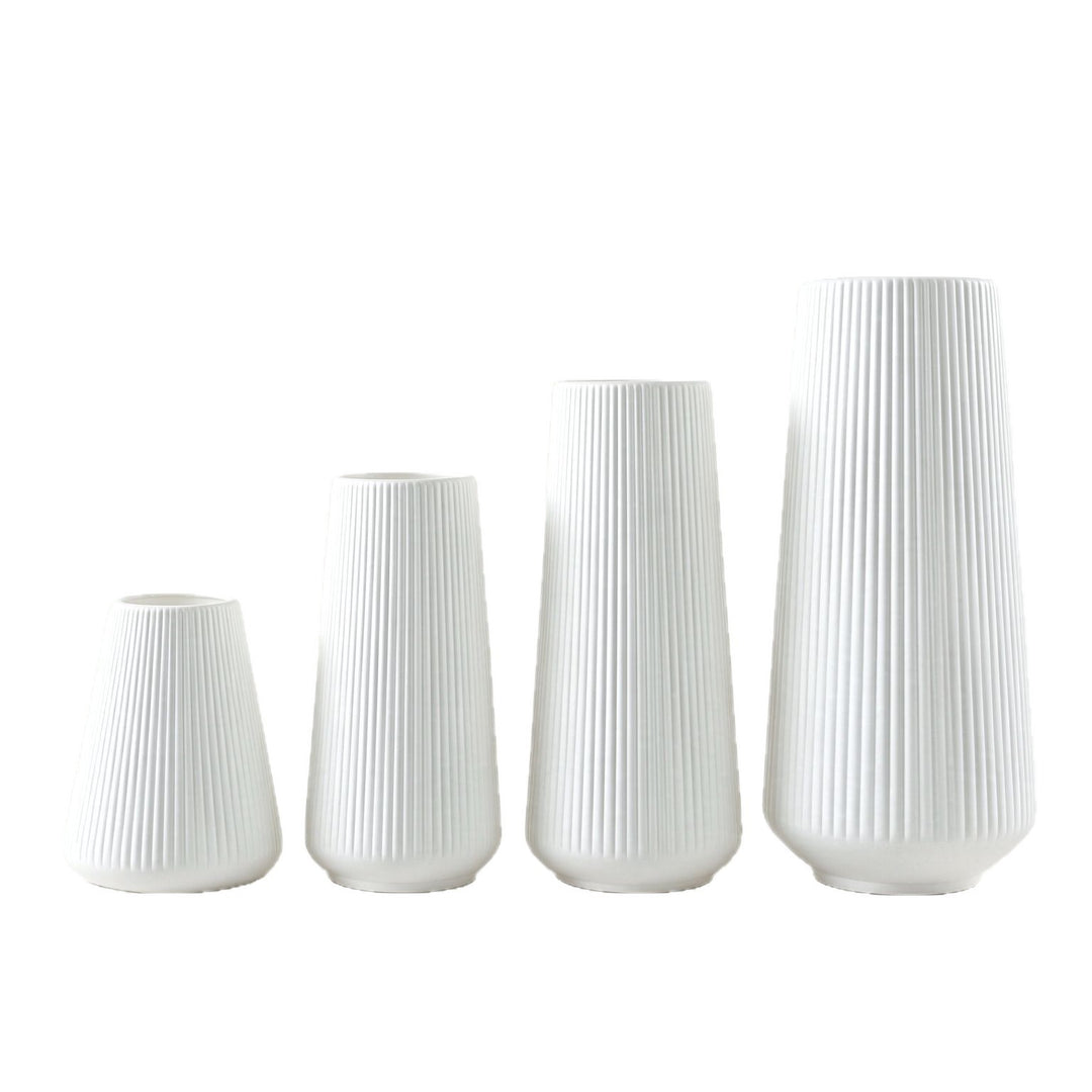 Modern Vertical Ribbed Ceramic Vase Stornfeild